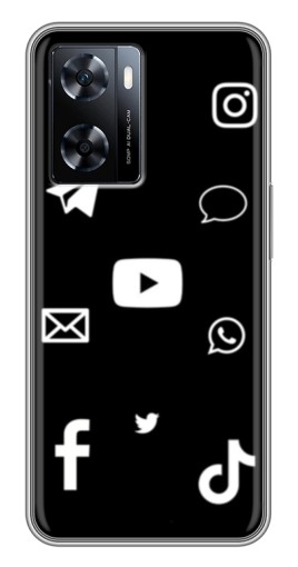 Чехол с принтом "Белые иконки" для OnePlus Nord N20 SE