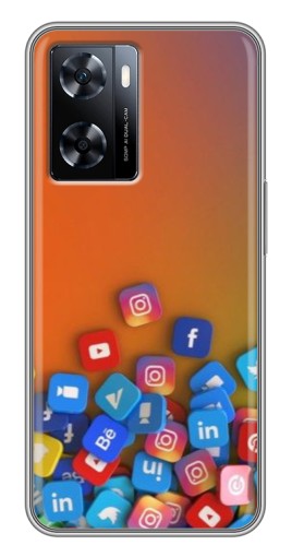 Чехол с печатью "Иконки соц сетей" для OnePlus Nord N20 SE