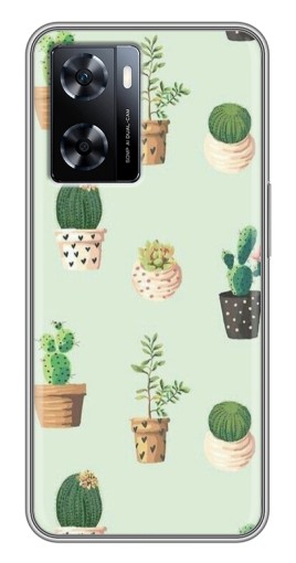 Чехол с картинкой "Кактусы в горшочках " для OnePlus Nord N20 SE