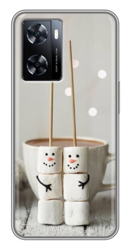 Силиконовый чехол с изображением "Снеговики из зефира" для OnePlus Nord N20 SE