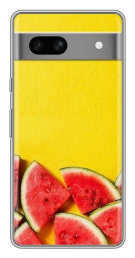 Силиконовый чехол с изображением "Арбузики на желтом" для Google Pixel 7A