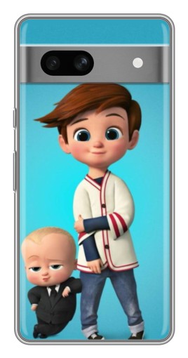 Чехол с картинкой "Boss and Boy" для Google Pixel 7A