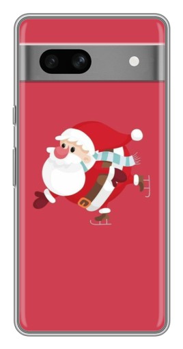 Чехол с принтом "Дед Мороз на коньках" для Google Pixel 7A