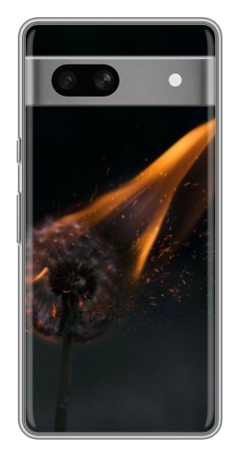 Силиконовый чехол с изображением "Горящий одуванчик" для Google Pixel 7A