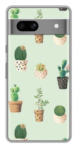 Чехол с печатью "Кактусы в горшочках " для Google Pixel 7A
