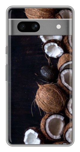 Чехол с печатью "Кокосы на черном" для Google Pixel 7A