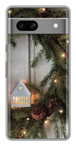 Чехол с картинкой "Новогодний венок" для Google Pixel 7A