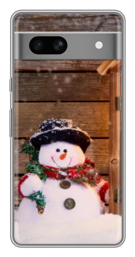 Силиконовый чехол с изображением "Рождественский снеговик" для Google Pixel 7A