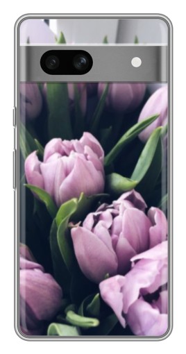Чехол с картинкой "Сиреневые тюльпаны" для Google Pixel 7A