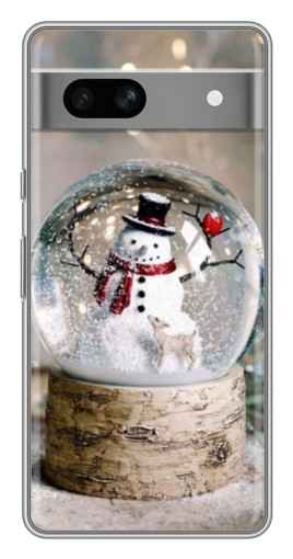 Чехол с принтом "Снеговик в шаре" для Google Pixel 7A