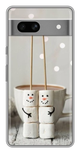 Чехол с печатью "Снеговики из зефира" для Google Pixel 7A