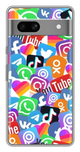 Чехол с принтом "Яркие иконки" для Google Pixel 7A