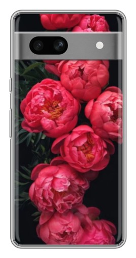 Чехол с печатью "Яркие пионы" для Google Pixel 7A