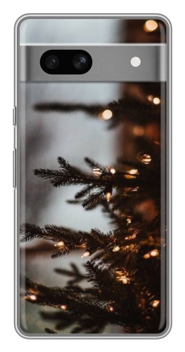 Чехол с картинкой "Елка с гирляндой" для Google Pixel 7A