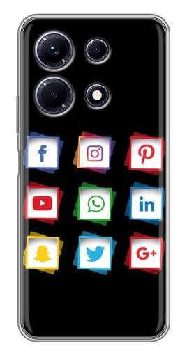 Чехол с печатью "Иконки на черном" для Infinix Note 30