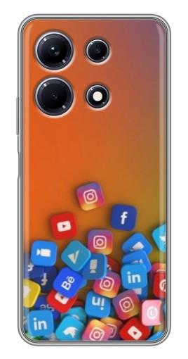 Силиконовый чехол с изображением "Иконки соц сетей" для Infinix Note 30