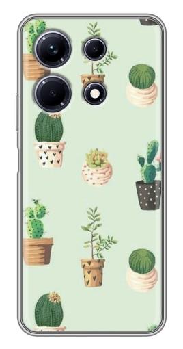 Чехол с картинкой "Кактусы в горшочках " для Infinix Note 30