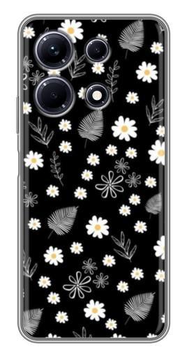 Силиконовый чехол с изображением "Ромашки на черном" для Infinix Note 30