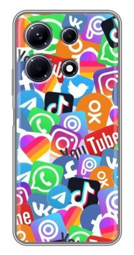 Чехол с принтом "Яркие иконки" для Infinix Note 30