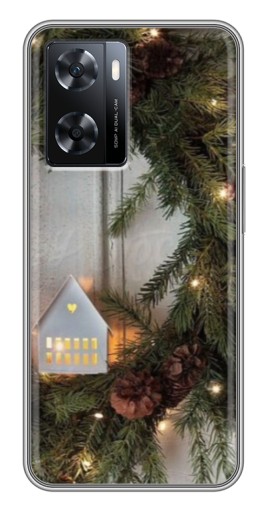Чехол с принтом "Новогодний венок" для Oppo A77