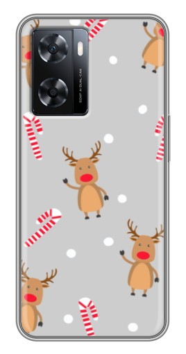 Чехол с печатью "Олени с конфетами" для Oppo A77