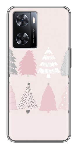 Чехол с принтом "Разноцветные елки" для Oppo A77