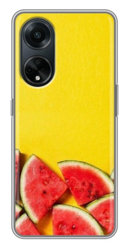 Силиконовый чехол с изображением "Арбузики на желтом" для Oppo A98