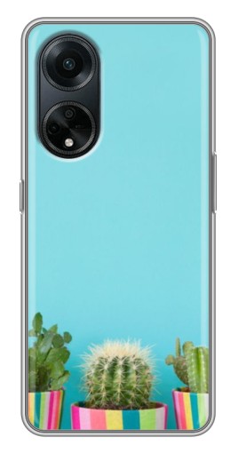 Силиконовый чехол с изображением "Маленькие кактусы" для Oppo A98