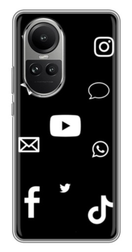 Чехол с принтом "Белые иконки" для Oppo Reno 10