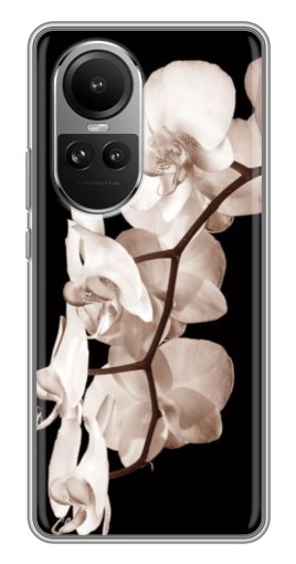 Силиконовый чехол с изображением "Черно-белая орхидея" для Oppo Reno 10