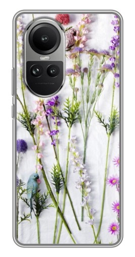 Чехол с картинкой "Фон полевых цветов" для Oppo Reno 10