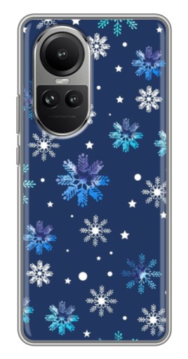 Чехол с картинкой "Фон с снежинками" для Oppo Reno 10