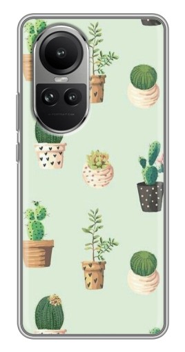 Чехол с принтом "Кактусы в горшочках " для Oppo Reno 10