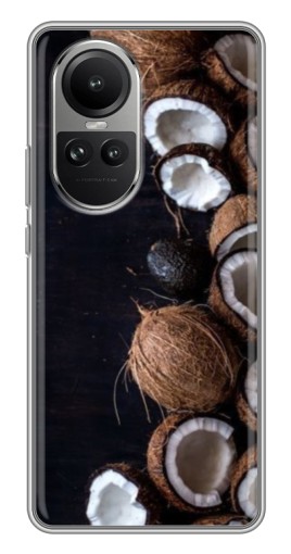 Чехол с печатью "Кокосы на черном" для Oppo Reno 10