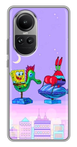 Чехол с принтом "Крабс и Спанч Боб" для Oppo Reno 10