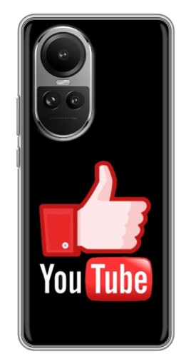 Силиконовый чехол с изображением "Лайк YouTube" для Oppo Reno 10