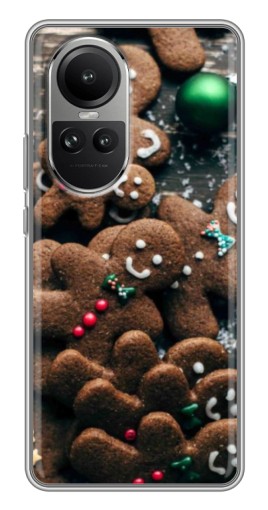 Силиконовый чехол с изображением "Новогодние человечки" для Oppo Reno 10