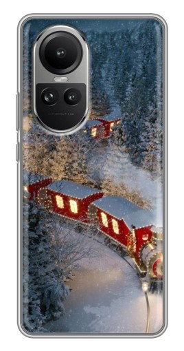 Чехол с картинкой "Новогодний поезд" для Oppo Reno 10