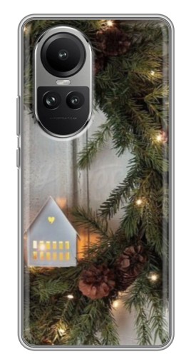 Силиконовый чехол с изображением "Новогодний венок" для Oppo Reno 10