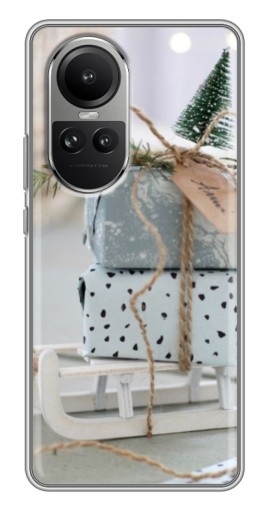 Чехол с печатью "Подарки на санках" для Oppo Reno 10