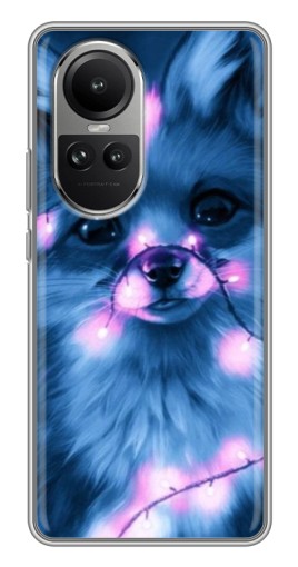 Чехол с принтом "Синяя лисичка" для Oppo Reno 10