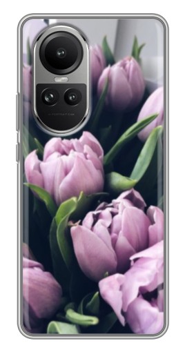 Чехол с печатью "Сиреневые тюльпаны" для Oppo Reno 10