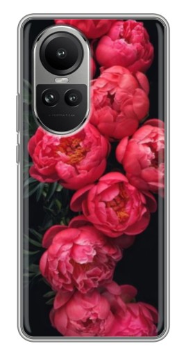 Силиконовый чехол с изображением "Яркие пионы" для Oppo Reno 10