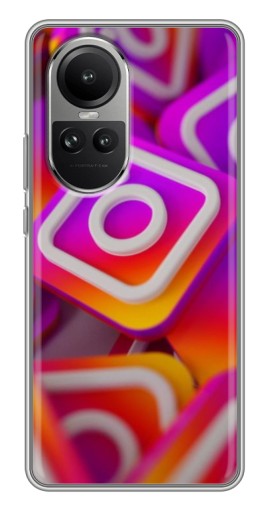 Чехол с печатью "Значки Инстаграм" для Oppo Reno 10