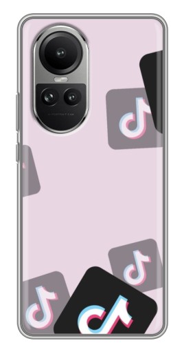 Силиконовый чехол с изображением "Значки ТикоТока" для Oppo Reno 10