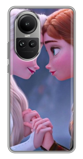 Силиконовый чехол с изображением "Анна и Ельза" для Oppo Reno 10 Pro