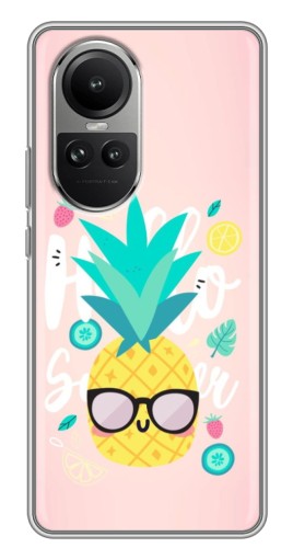 Силиконовый чехол с изображением "Летний ананас" для Oppo Reno 10 Pro