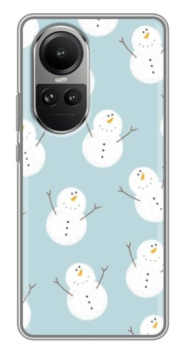 Чехол с картинкой "Маленькие снеговики" для Oppo Reno 10 Pro