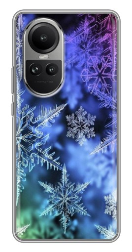 Чехол с принтом "Разноцветные снежинки" для Oppo Reno 10 Pro
