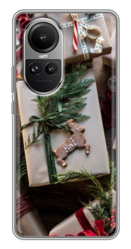 Чехол с печатью "Рождественские подарки" для Oppo Reno 10 Pro